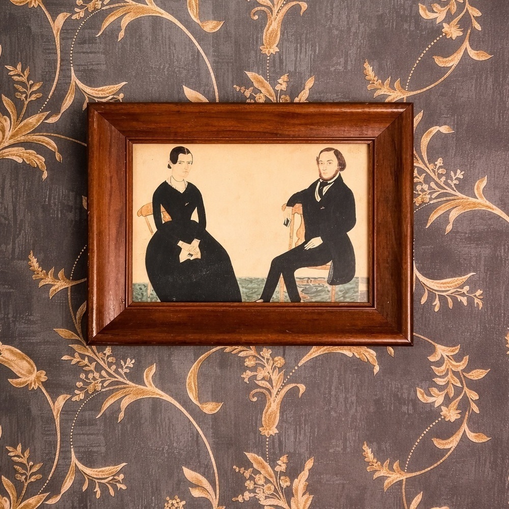 Mr. & Mrs. Eben Davis Print with Wood Frame by Eben P. Davis